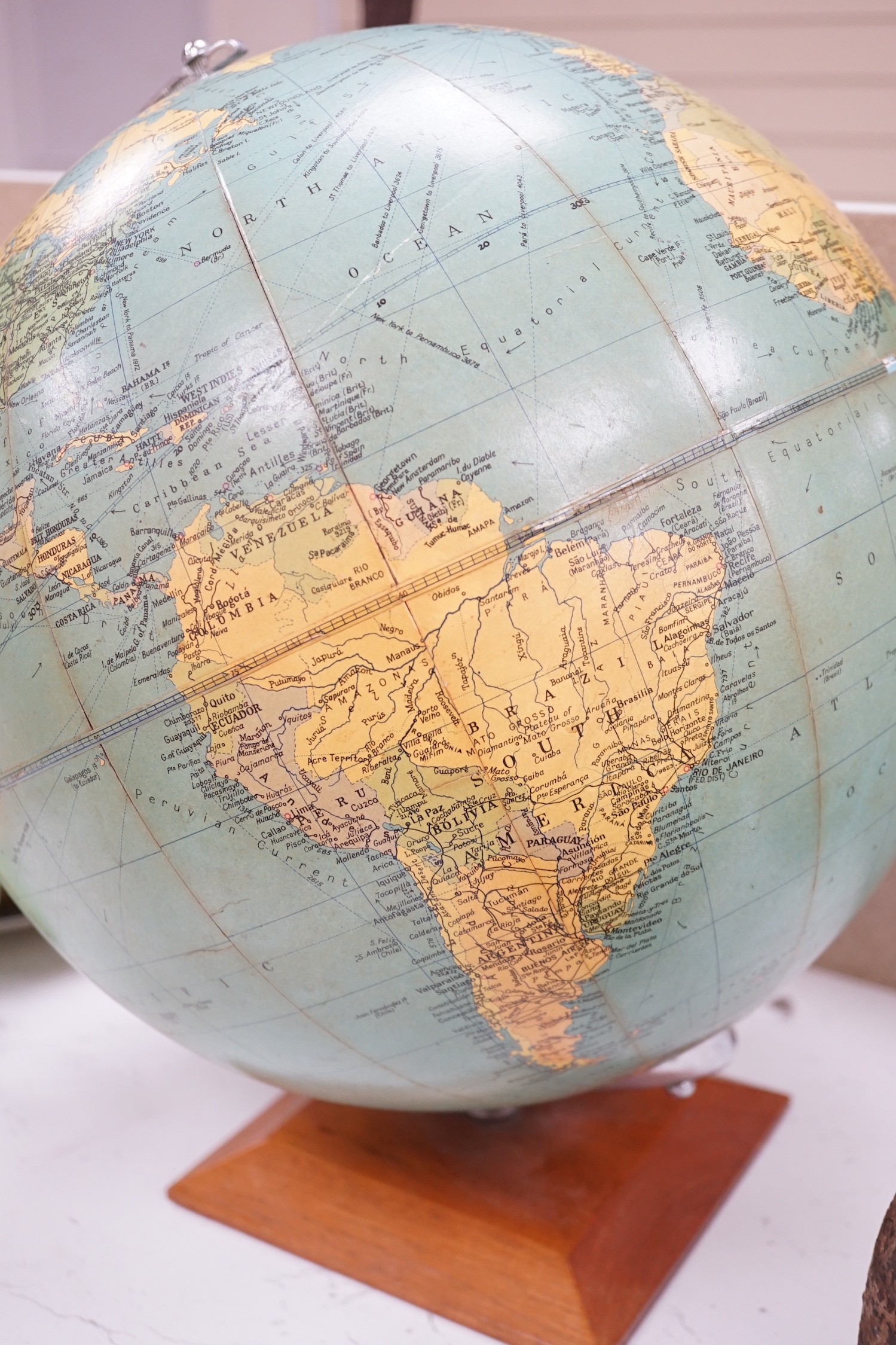 A Philip’s Challenge Globe on stand, scale 1:37,500,000, diameter 13.5 inches